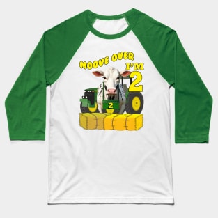 Kids Birthday 2 Years Old Farm Theme Baseball T-Shirt